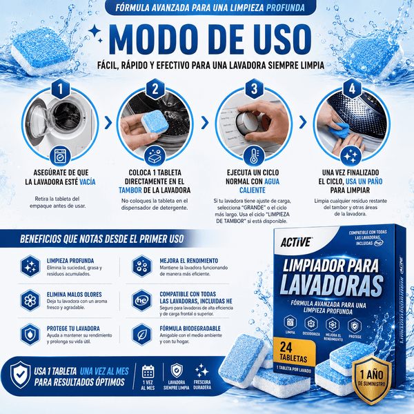 Tabletas Limpia Lavadora